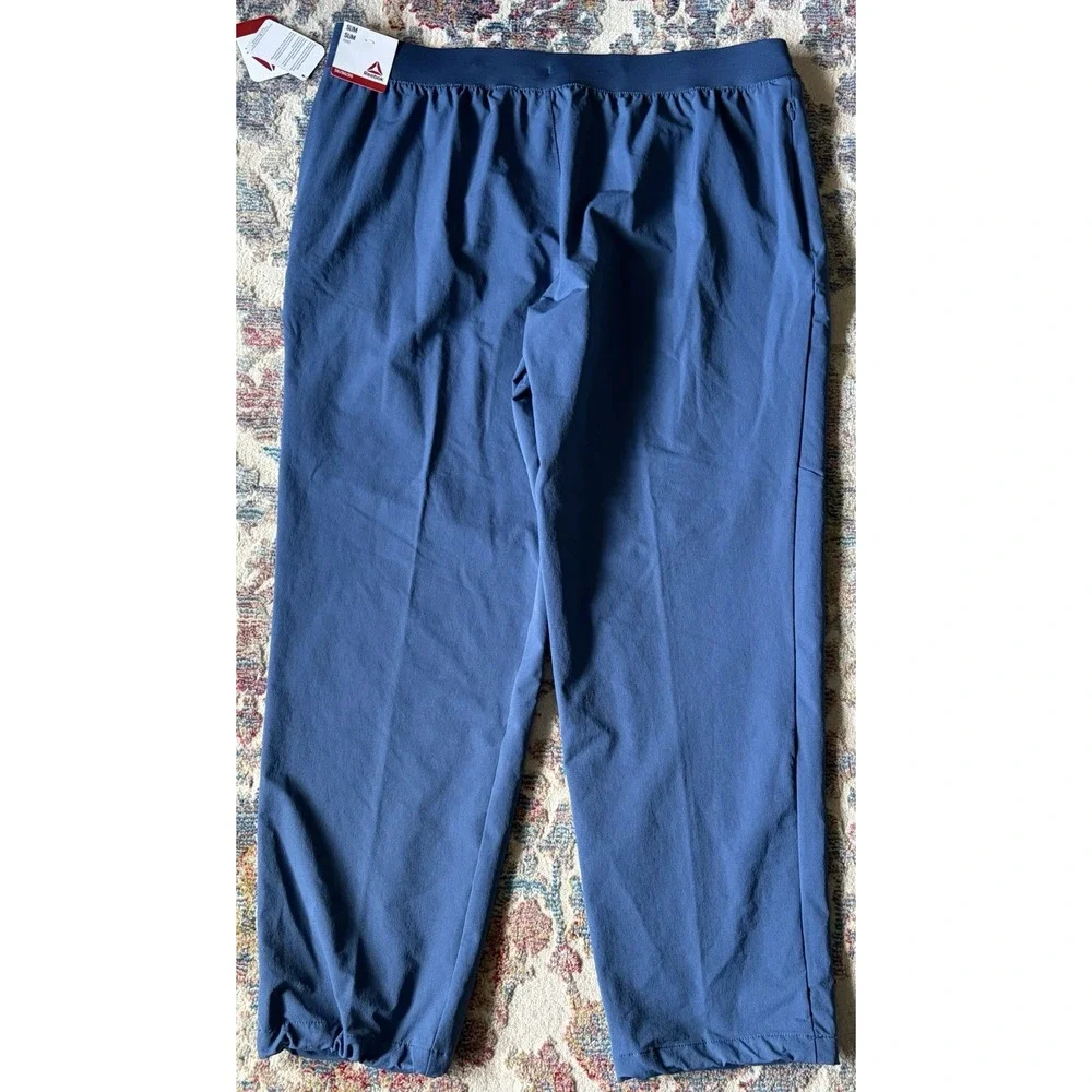 New Reebok Ascent Woven Jogger Pants Dark Denim 2XL Slim Hiking Outdoors Stretch